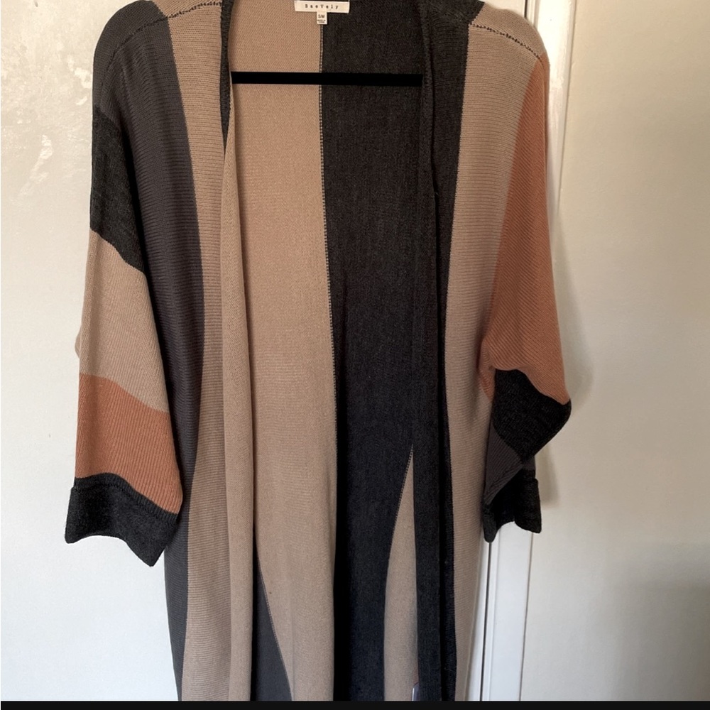 Striped mid length sweater